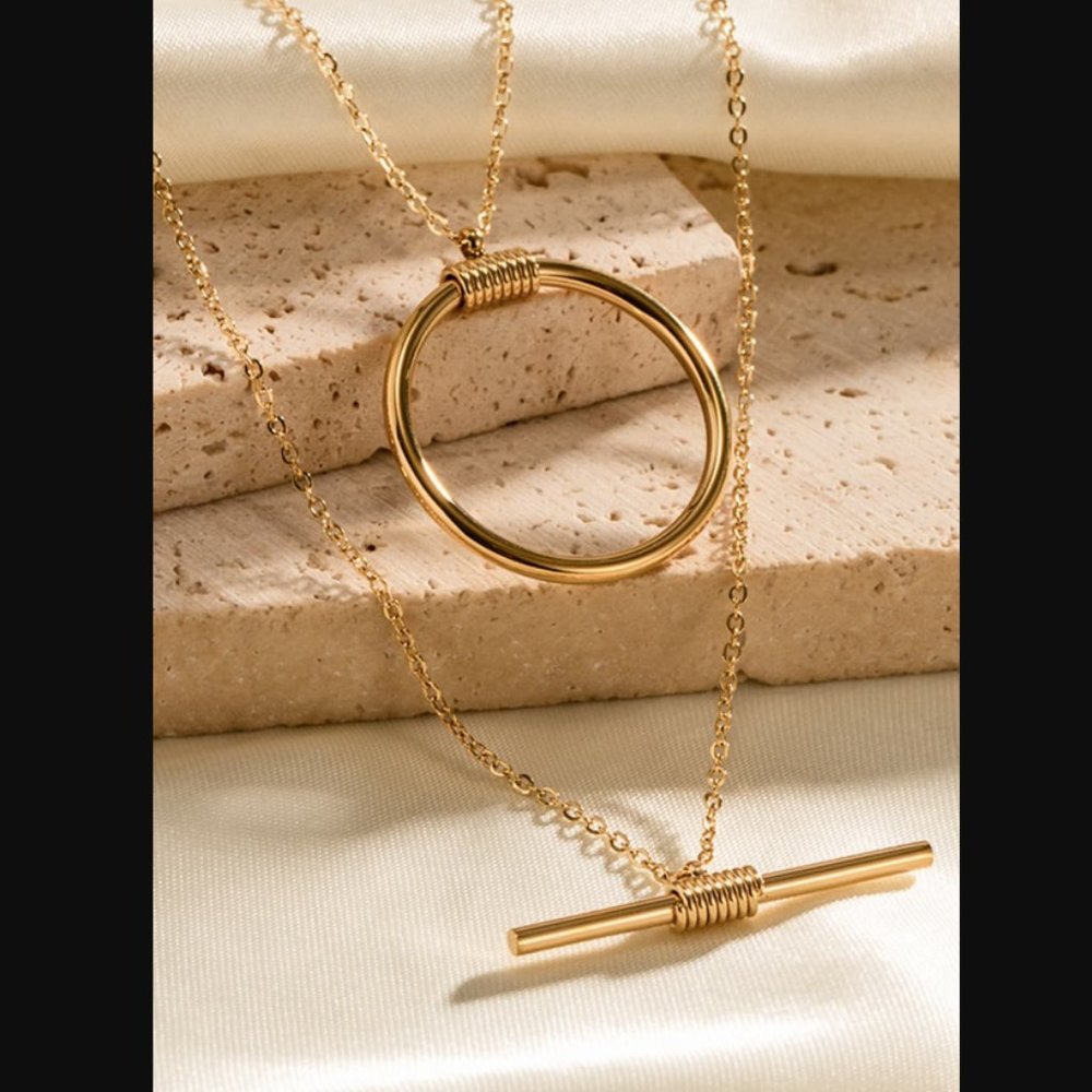 🌟NEW, CHIC** - Double-Layered Stainless Steel Necklace | OFFERS WELCOME! - Picture 2 of 5
